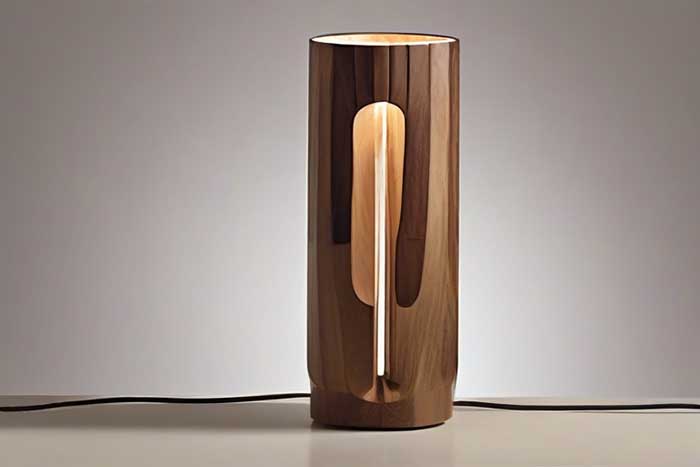 lampada da tavolo in legno moderno